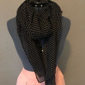 Black and White Polkadot Scarf